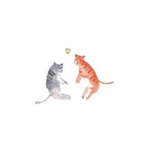 bonjour couleurs petits chats a l'aquarelle