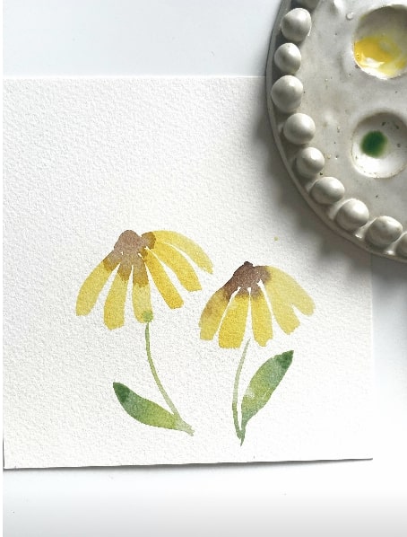 fleur simple aquarelle