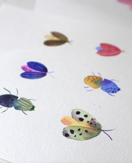 Papillons à l'aquarelle bonjour couleurs