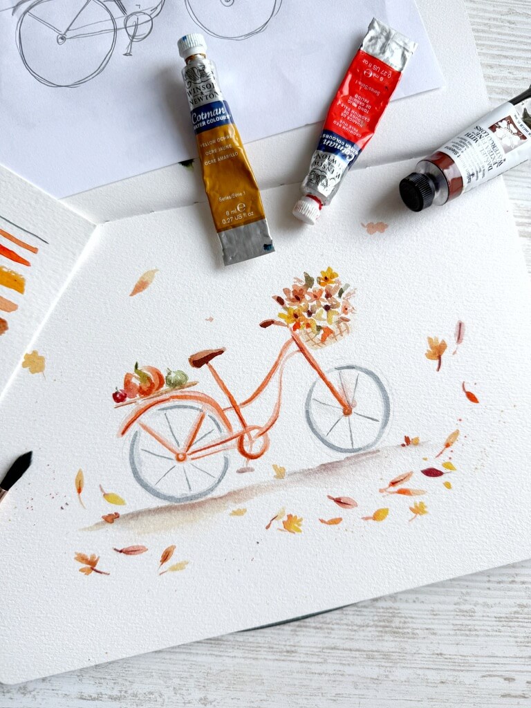 aquarelle velo